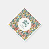 Hallo Retro Hippie Groovy Flower Servet (Hoek)