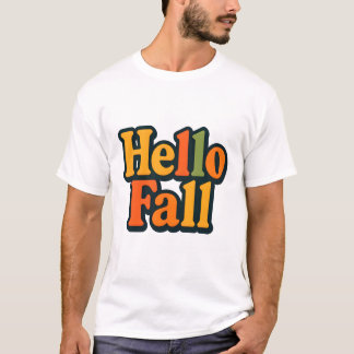 Hallo Retro jaren 70 stijl Herfst typografie T-shirt