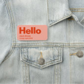 hallo Retro Modern Red en Roze Stylish Trendy Naamplaatje (In situ)