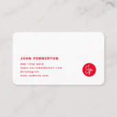 hallo Retro Modern Red en Roze Stylish Trendy Visitekaartje (Achterkant)