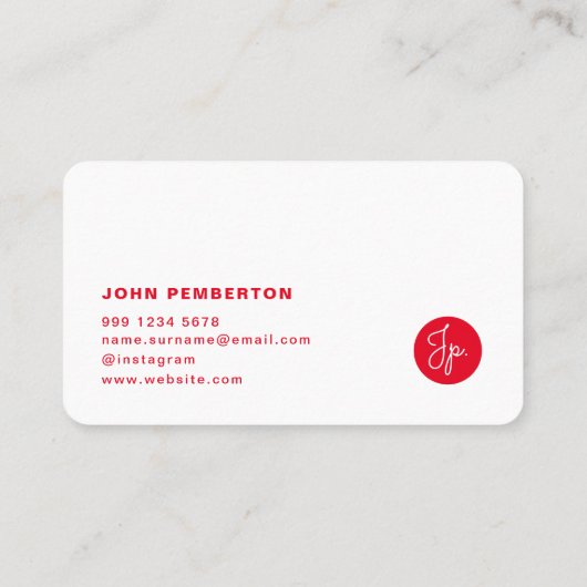 hallo Retro Modern Red en Roze Stylish Trendy Visitekaartje (Achterkant)