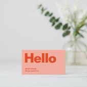 hallo Retro Modern Red en Roze Stylish Trendy Visitekaartje (Staand voorkant)