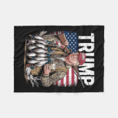 Hallo Retro Trump Jacht Eend Fleece Deken (Voorkant (Horizontaal))