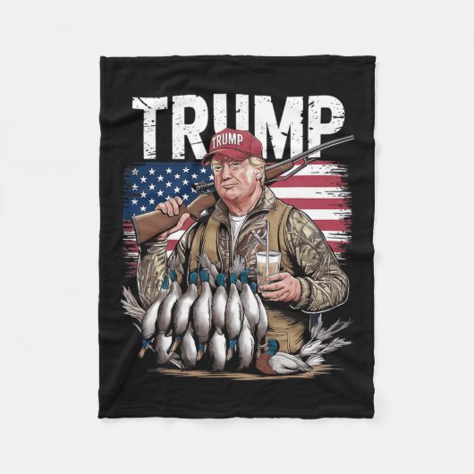 Hallo Retro Trump Jacht Eend Fleece Deken (Voorkant)