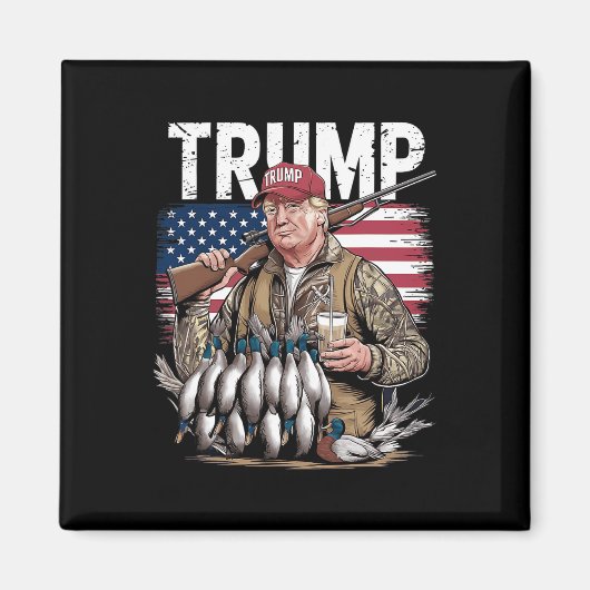 Hallo Retro Trump Jacht Eend Magneet (Voorkant)