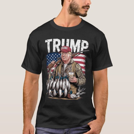 Hallo Retro Trump Jacht Eend T-shirt (Voorkant)