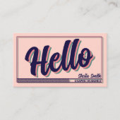 Hallo Retro "Typography Cool Color Scheme Visitekaartje (Voorkant)