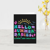 Hallo Retro # Zomerbaby's Arbeid en Bevalling Nurs Kaart (Gele Bloem)