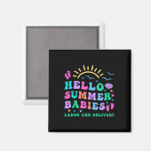 Hallo Retro # Zomerbaby's Arbeid en Bevalling Nurs Magneet (Voorkant / Achterkant)