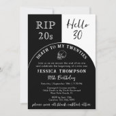 HALLO RIP 20s? 30 Tombstone Skull 30th Birthday Kaart (Voorkant)