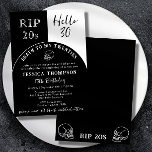 HALLO RIP 20s? 30 Tombstone Skull 30th Birthday Kaart