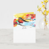 Hallo Robin Groet Klein Kaart (Gele Bloem)