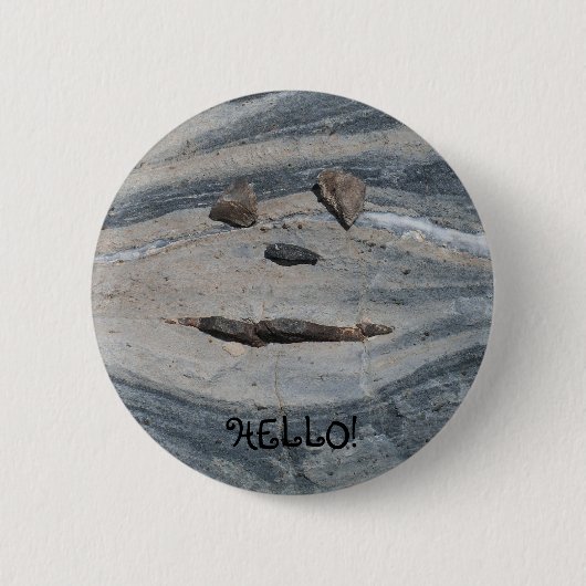 Hallo Rock Face zegt! Ronde Button 5,7 Cm (Voorkant)