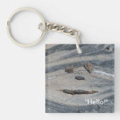 Hallo Rock Face zegt! Sleutelhanger (Voorkant)