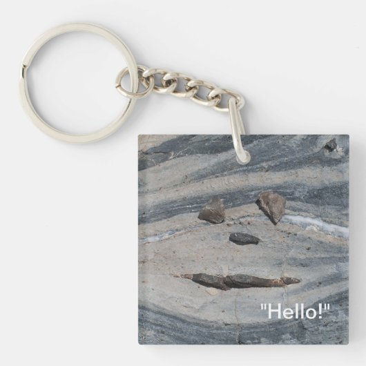 Hallo Rock Face zegt! Sleutelhanger (Voorkant)