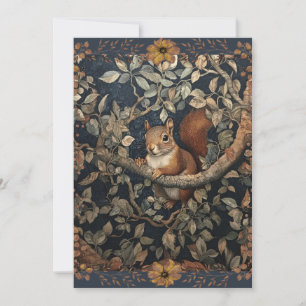 Hallo Rode eekhoorn in een boom Kaart