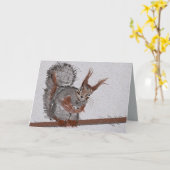 Hallo Rode eekhoorn zegt! Kaart (Gele Bloem)