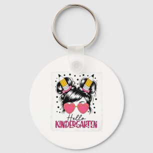 Hallo Rommelige Knot Meisjes van de Kleuterschool Sleutelhanger