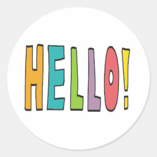 Hallo! Ronde Sticker
