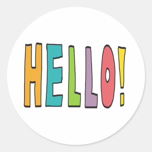 Hallo! Ronde Sticker (Voorkant)