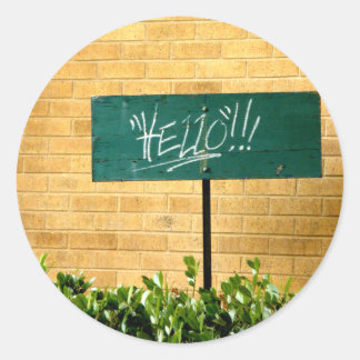 hallo! ronde sticker