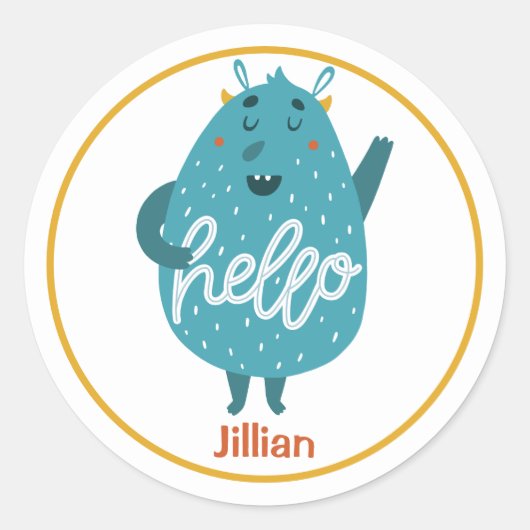 hallo ronde sticker (Voorkant)