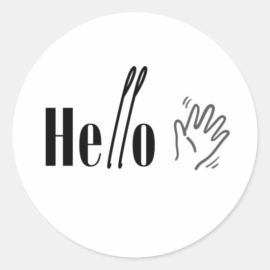 Hallo Ronde Sticker (Voorkant)