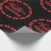 Hallo Rood Gelukkige Valentijnsdag 2024 Paar Cadeaupapier (Hoek)