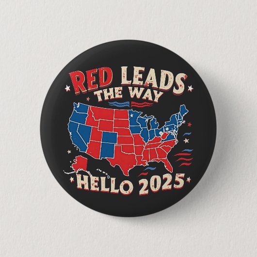 Hallo Rood leidt de weg Ronde Button 5,7 Cm (Voorkant)