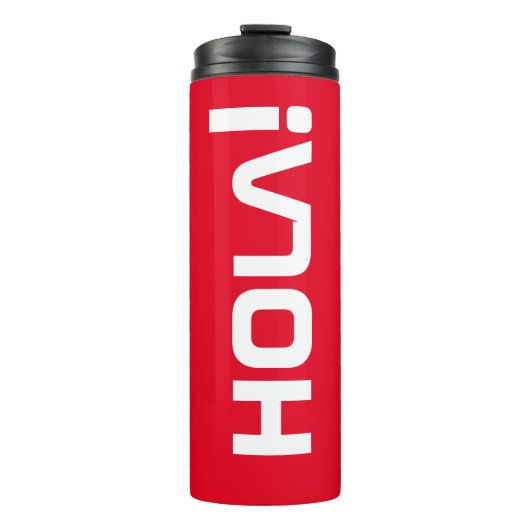 hallo! rood thermosbeker (Voorkant)