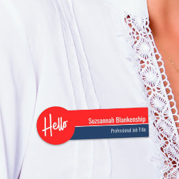 Hallo Rood Wit en Blauw Naamplaatje