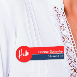 Hallo Rood Wit en Blauw Naamplaatje