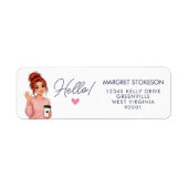 Hallo Roodharige Dame Hart Retouradres Label (Voorkant)