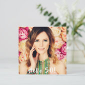 Hallo roos Foto 50ste verjaardagsfeest Kaart (Staand voorkant)