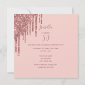 Hallo roos Foto 50ste verjaardagsfeest Kaart (Achterkant)