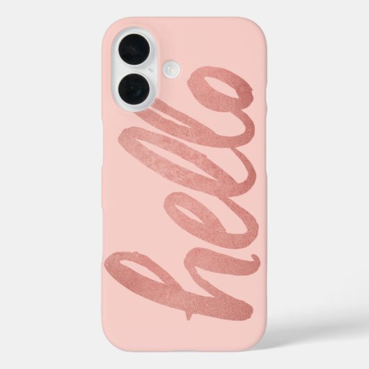 hallo Roos Gold en Blush Modern Script Case-Mate iPhone Case (Achterkant)