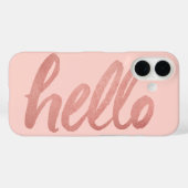 hallo Roos Gold en Blush Modern Script Case-Mate iPhone Case (Achterkant (horizontaal))