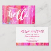 hallo Roze Abstracte Artsy Beauful Visitekaartje (Voorkant / Achterkant)
