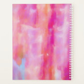 Hallo roze Abstracte Waterverf Planner (Achterkant)