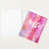 Hallo roze Abstracte Waterverf Planner (Display)