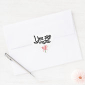 Hallo Roze Bloemen Liefde, Hart Sticker (Envelop)