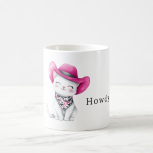 Hallo Roze Cowgirl Kat met een Hoed Koffiemok