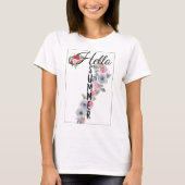 Hallo roze en blauw Bloemen : T-shirt (Voorkant)