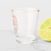 hallo roze feest label regel aangepaste tekst fees shot glas (Rechts)