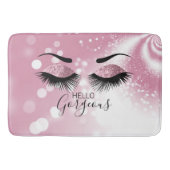 hallo - Roze Glitter Eyes Badmat (Voorkant)