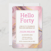 Hallo ₩ roze glitter kalligrafie verjaardag kaart (Voorkant)