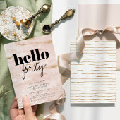 Hallo Roze Goud Modern Eenvoudig 40e Verjaardag Kaart