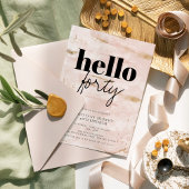 Hallo Roze Goud Modern Eenvoudig 40e Verjaardag Kaart