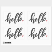 Hallo Roze hart Rechthoekige Sticker (Vel)