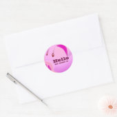 Hallo Roze Liefde,Mijn naam is.._ Ronde Sticker (Envelop)